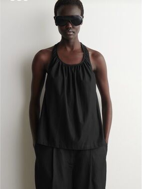 COS Black Tie-Back Halter Tank